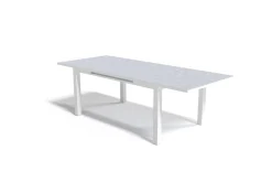 Sale Premium Ausziehtisch, weiß, Alu/Glas, 180/240 x 100 cm, witterungsbeständig, hohe Belastbarkeit Gartentische|Aluminium-Gartenmöbel