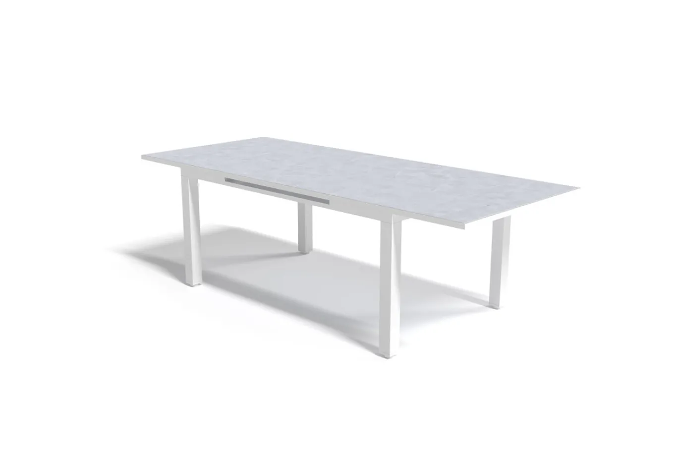 Sale Premium Ausziehtisch, weiß, Alu/Glas, 180/240 x 100 cm, witterungsbeständig, hohe Belastbarkeit Gartentische|Aluminium-Gartenmöbel