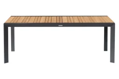 Sale Premium Ausziehtisch, anthrazit matt, Alu/Teak, 200/320 x 100 cm, automatischer Ausziehmechanismus, witterungsbeständig Gartentische|Aluminium-Gartenmöbel