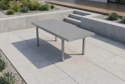Hot Premium Garten-Essgruppe, silber/grau, Alu/Textilene, Ausziehtisch 180/240 x 100 cm, 6 Stapel-, 2 Klappstühle Garten-Essgruppen