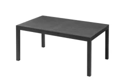 Sale Premium Garten-Essgruppe, anthrazit/grau, Alu / Spraystone / Textilene, Tisch 160/260 x 100 cm, 6 Klappstühle Garten-Essgruppen|Aluminium-Gartenmöbel