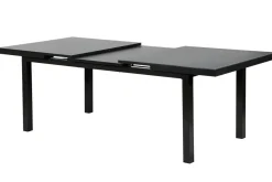 Premium Garten-Essgruppe, anthrazit/grau, Alu/Textilene, Ausziehtisch 180/240x100cm, 6 Stapelsessel Garten-Essgruppen|Aluminium-Gartenmöbel