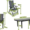 Premium Garten-Essgruppe, anthrazit/grau, Alu/Textilene, Ausziehtisch 180/240x100cm, 4 Stapel-, 2 Klappstühle Garten-Essgruppen