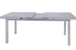 Hot Premium Garten-Essgruppe, silber/anthrazit, Alu/Textilene, Ausziehtisch 180/240 x 100 cm, 6 Klappstühle Garten-Essgruppen