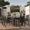 Hot Premium Garten-Essgruppe, 8 Personen, ausziehbar, 180-240cm, Alu/Textilene Garten-Essgruppen