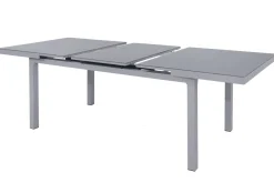 Best Premium Garten-Essgruppe, silber/grau, Alu/Textilene, Ausziehtisch 180/240 x 100 cm, 8 Klappstühle Garten-Essgruppen|Aluminium-Gartenmöbel