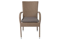 Rabida Basic Stapelstuhl, champagner-meliert, Polyrattan, 64 x 56 x 92 cm, inkl. Polster Polyrattan-Gartenmöbel|Gartenstühle & Gartensessel