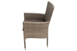 Hot Rabida Basic Stapelsessel, champagner-meliert, Polyrattan, 59 x 62 x 92 cm, inkl. Polster Polyrattan-Gartenmöbel|Gartenstühle & Gartensessel