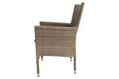 Hot Rabida Basic Stapelsessel, champagner-meliert, Polyrattan, 59 x 62 x 92 cm, inkl. Polster Polyrattan-Gartenmöbel|Gartenstühle & Gartensessel