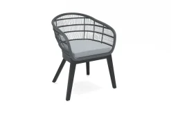 Hot Raffaelo Sessel, anthazit matt, Alu/Rope-Geflecht, inkl. Sitzkissen Aluminium-Gartenmöbel|Gartenstühle & Gartensessel