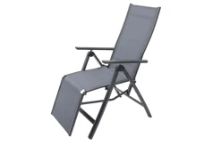 Discount Relaxsessel, anthrazit/grau, Alu/Textilene, 67x71x45cm Gartenstühle & Gartensessel