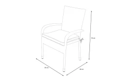 Outlet Rocking Basic Stapelstuhl, grau/braun-meliert, Polyrattan, 56 x 64 x 92 cm, inkl. Polster Polyrattan-Gartenmöbel|Gartenstühle & Gartensessel