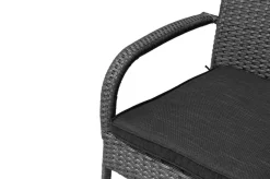 Outlet Rocking Basic Stapelstuhl, grau/braun-meliert, Polyrattan, 56 x 64 x 92 cm, inkl. Polster Polyrattan-Gartenmöbel|Gartenstühle & Gartensessel