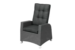 Hot Rocking Comfort Dining / Lounge Sessel, grau/braun-meliert, Polyrattan, verstellbar Polyrattan-Gartenmöbel|Gartenstühle & Gartensessel