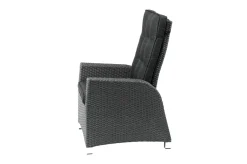 Hot Rocking Comfort Dining / Lounge Sessel, grau/braun-meliert, Polyrattan, verstellbar Polyrattan-Gartenmöbel|Gartenstühle & Gartensessel