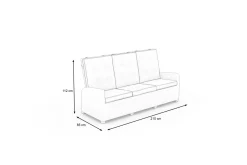 Rocking Comfort Dining / Lounge 3-Sitzer Sofa, grau/braun-meliert, Polyrattan, 210x85x112 cm, verstellbar Polyrattan-Gartenmöbel|Gartenbänke & Gartensofas