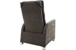 Rocking Comfort Garten-Essgruppe, grau/braun-meliert, Polyrattan, Tisch 220 x 100 cm, 3 Loungesessel+3-Sitzer Polyrattan-Gartenmöbel|Garten-Essgruppen