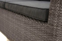 Rocking Comfort Garten-Essgruppe, grau/braun-meliert, Polyrattan, Tisch 220 x 100 cm, 3 Loungesessel+3-Sitzer Polyrattan-Gartenmöbel|Garten-Essgruppen