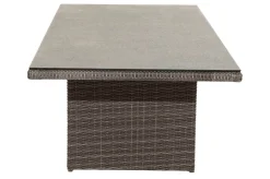 Discount Rocking Comfort Garten-Essgruppe, grau/braun-meliert, Polyrattan, Tisch 220 x 100 cm, 6-7 Personen Polyrattan-Gartenmöbel|Garten-Essgruppen