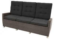Sale Rocking Comfort Set, grau/braun-meliert, Polyrattan, Tisch 220 x 100 cm, 6 Personen Polyrattan-Gartenmöbel|Garten-Essgruppen