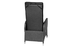 Clearance Rocking Dining Sessel, grau/braun-meliert, Polyrattan, verstellbar, mit Fußhocker Polyrattan-Gartenmöbel|Gartenstühle & Gartensessel