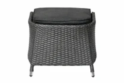 Clearance Rocking Dining Sessel, grau/braun-meliert, Polyrattan, verstellbar, mit Fußhocker Polyrattan-Gartenmöbel|Gartenstühle & Gartensessel