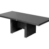 Rocking Dining Tisch, grau/braun-meliert, Polyrattan, 220 x 100 cm, Glasplatte in Steinoptik Gartentische|Polyrattan-Gartenmöbel