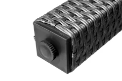 Online Rocking Dining Tisch, grau/braun-meliert, Polyrattan, 90 x 90 cm, Glasplatte in Steinoptik Gartentische|Polyrattan-Gartenmöbel