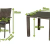 Sale Rocking Garten-Essgruppe, grau/braun-meliert, Polyrattan, Tisch 90 x 90 cm, 4 Stapelstühle, Glasplatte in Steinoptik Polyrattan-Gartenmöbel|Garten-Essgruppen