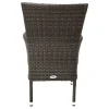 Hot Rocking Garten-Essgruppe, grau/braun-meliert, Polyrattan, Tisch 90 x 90 cm, 4 Stapelsessel, Glasplatte in Steinoptik Polyrattan-Gartenmöbel|Garten-Essgruppen