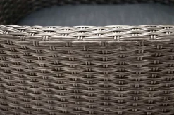 Hot Rocking Garten-Essgruppe, grau/braun-meliert, Polyrattan, Tisch 90 x 90 cm, 4 Stapelsessel, Glasplatte in Steinoptik Polyrattan-Gartenmöbel|Garten-Essgruppen