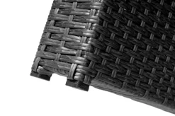 Rocking Garten-Essgruppe, grau/schwarz, Polyrattan, Tisch 220 x 100 cm, 6 Sessel Polyrattan-Gartenmöbel|Garten-Essgruppen
