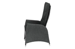 Clearance Rocking Garten-Essgruppe, grau/braun-meliert, Polyrattan, Tisch 180 x 110 cm, 4 Sessel Polyrattan-Gartenmöbel|Garten-Essgruppen