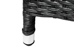 Clearance Rocking Garten-Essgruppe, grau/braun-meliert, Polyrattan, Tisch 180 x 110 cm, 4 Sessel Polyrattan-Gartenmöbel|Garten-Essgruppen