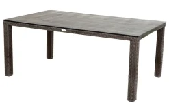 Hot Rocking Garten-Essgruppe, grau/braun-meliert, Polyrattan, Tisch 180 x 110 cm, 6 Sessel Polyrattan-Gartenmöbel|Garten-Essgruppen