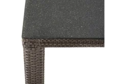 Hot Rocking Garten-Essgruppe, grau/braun-meliert, Polyrattan, Tisch 180 x 110 cm, 6 Sessel Polyrattan-Gartenmöbel|Garten-Essgruppen