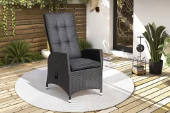 Best Rocking Gartensessel, verstellbar, inkl. Polster, Polyrattan, 60x68x110 cm Polyrattan-Gartenmöbel|Gartenstühle & Gartensessel