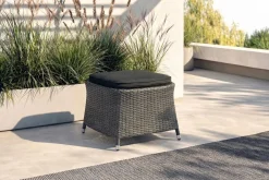 Hot Rocking Hocker, grau/braun-meliert, Polyrattan, 56x54x41 cm, zu Dining Sessel, inkl. Polster Polyrattan-Gartenmöbel|Gartenstühle & Gartensessel