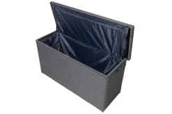 Best Rocking Kissenbox, grau/braun-meliert, Polyrattan, 145x58x73 cm, inkl. Inlay Auflagenbox