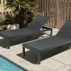Outlet Rollliege, anthrazit matt, Aluminium, 193x60x32,5cm, Rückenlehne verstellbar Gartenliegen