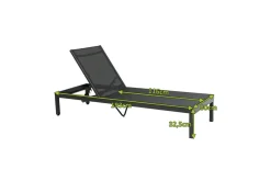 Outlet Rollliege, anthrazit matt, Aluminium, 193x60x32,5cm, Rückenlehne verstellbar Gartenliegen