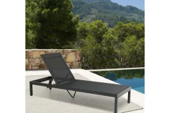 Outlet Rollliege, anthrazit matt, Aluminium, 193x60x32,5cm, Rückenlehne verstellbar Gartenliegen