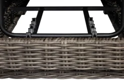 Outlet Rollliege, grau, Polyrattan, 200x70x27,5cm, Rückenlehne 5-fach verstellbar Polyrattan-Gartenmöbel|Gartenliegen