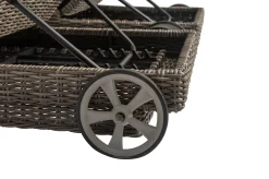 Outlet Rollliege, grau, Polyrattan, 200x70x27,5cm, Rückenlehne 5-fach verstellbar Polyrattan-Gartenmöbel|Gartenliegen