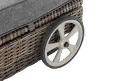 Outlet Rollliege, grau, Polyrattan, 200x70x27,5cm, Rückenlehne 5-fach verstellbar Polyrattan-Gartenmöbel|Gartenliegen