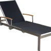 Online Rollliege, schwarz, Edelstahl/Textilene, mit Gasfeder, 195,5x74x35cm Gartenliegen