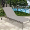 Clearance Rollliege, taupe, Edelstahl/Textilene, verstellbare Rückenlehne, 212x71x36cm Gartenliegen