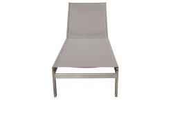 Clearance Rollliege, taupe, Edelstahl/Textilene, verstellbare Rückenlehne, 212x71x36cm Gartenliegen