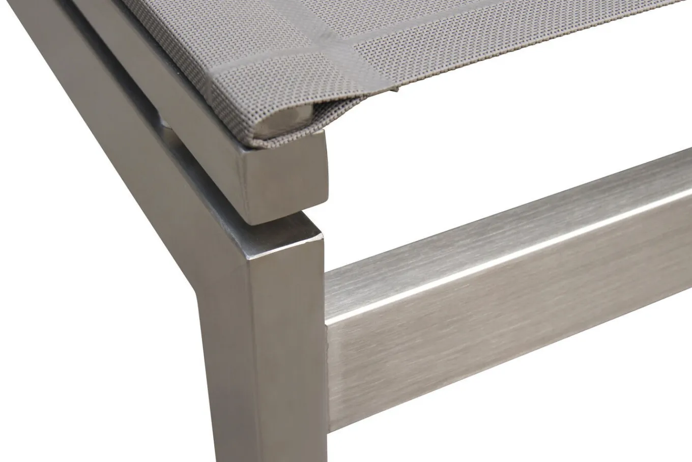 Clearance Rollliege, taupe, Edelstahl/Textilene, verstellbare Rückenlehne, 212x71x36cm Gartenliegen