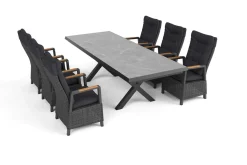 Best Serro Garten-Essgruppe, 6 Personen, ausziehbar, 200-260cm, Alu/Polyrattan, FSC®-zertifiziert Garten-Essgruppen
